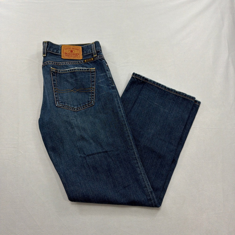 Vintage Lucky Brand Jeans Dungarees Gene Montesano Blue Denim Women 10/30